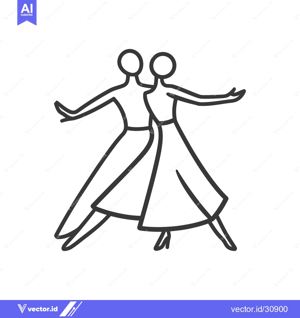 Premium Vector dari Two people are dancing together in a stylized and elegant pose