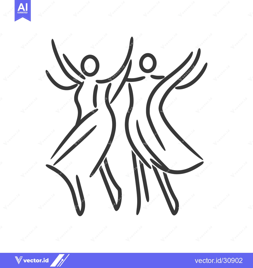 Premium Vector dari Two stylized figures dancing together in a graceful artistic pose