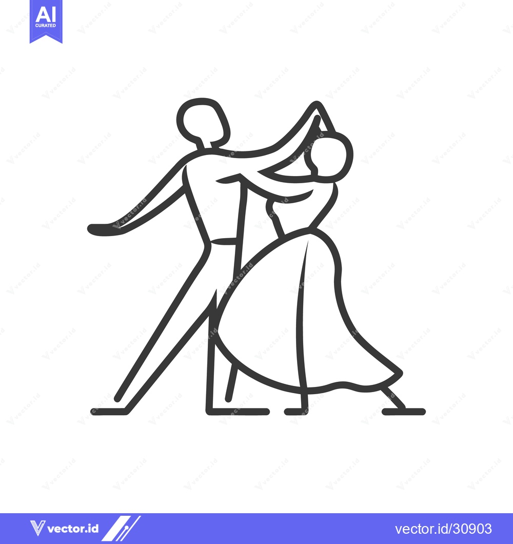 Premium Vector dari Two people dancing elegantly together in a graceful embrace