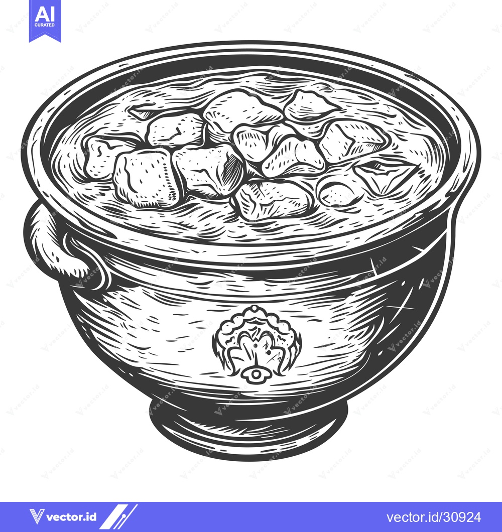 Premium Vector dari A Bowl of Hearty Stew with Chunks of Meat