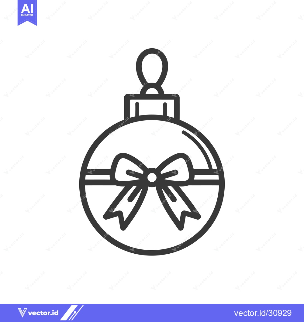 Premium Vector dari Christmas Ornament with a Bow