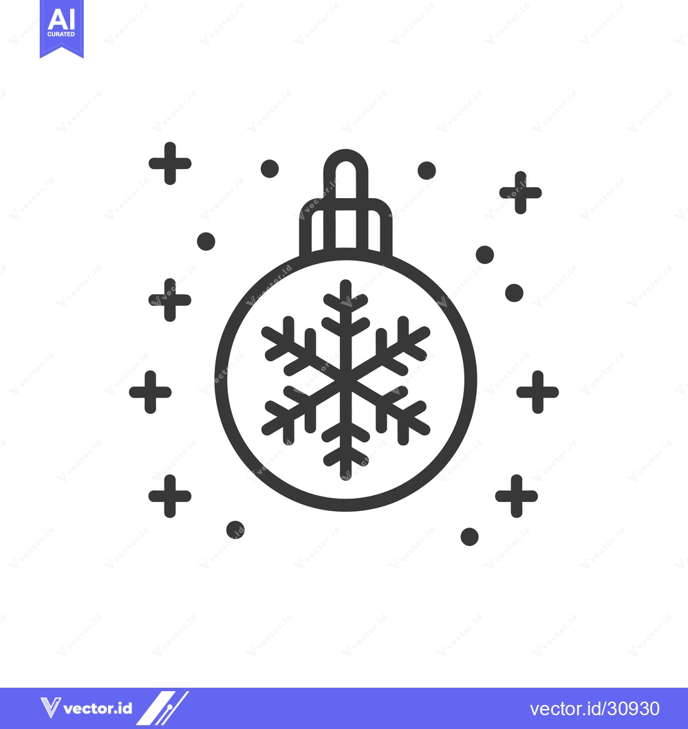 Premium Vector dari Christmas Ornament with Snowflake Design and Plus Signs