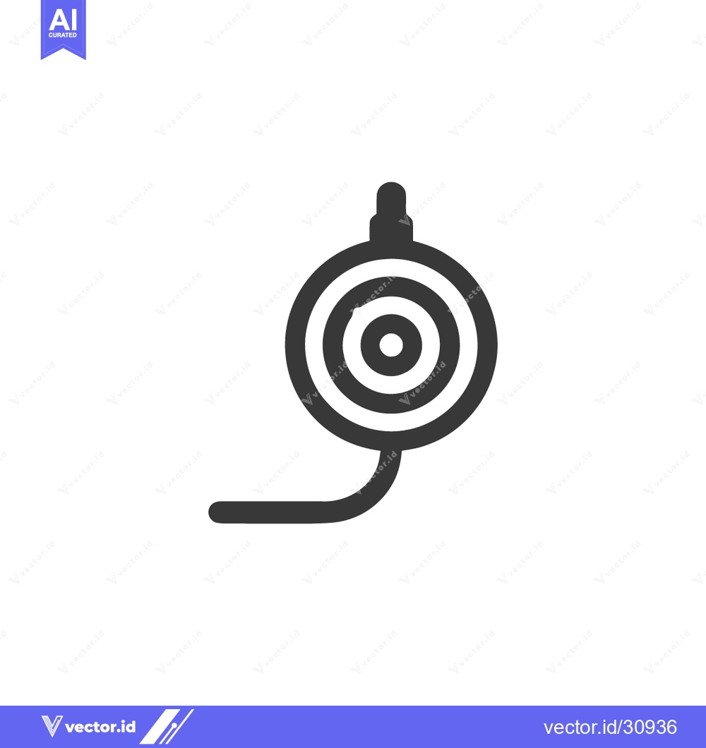 Premium Vector dari Minimalist Icon of a Target with Cable on White Background