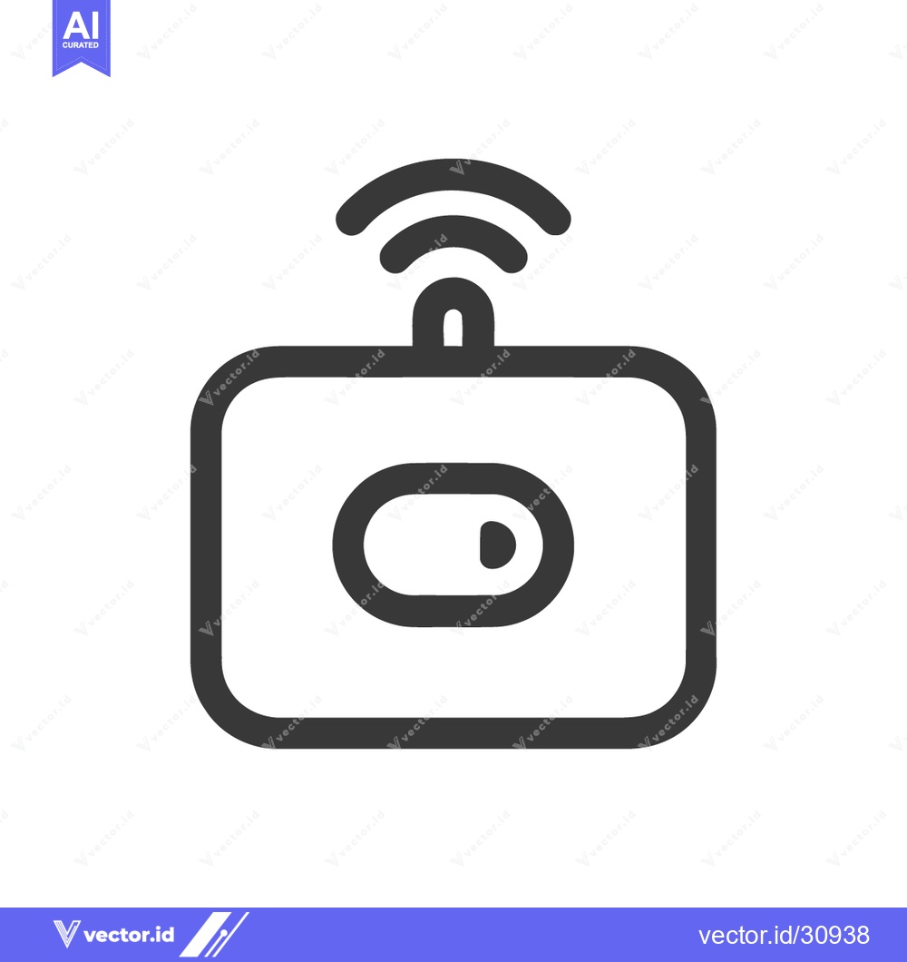 Premium Vector of Minimalist Icon of a Smart Home Device with Wireless Signal