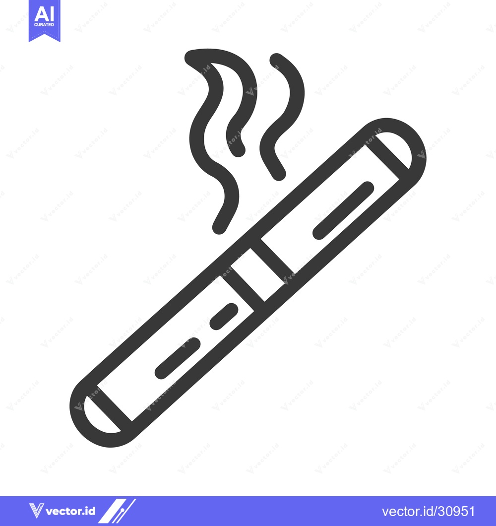 Premium Vector of An illustration showing an electronic cigarette producing vapor