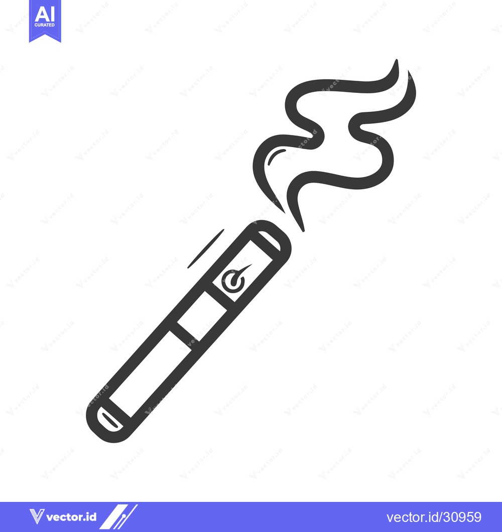 Premium Vector of An electronic cigarette device with vapor emitting from the mouthpiece