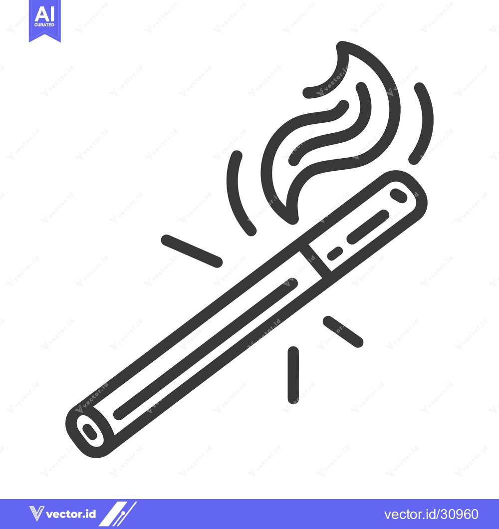 Premium Vector of An illustrated image of a lit and burning smoking stick