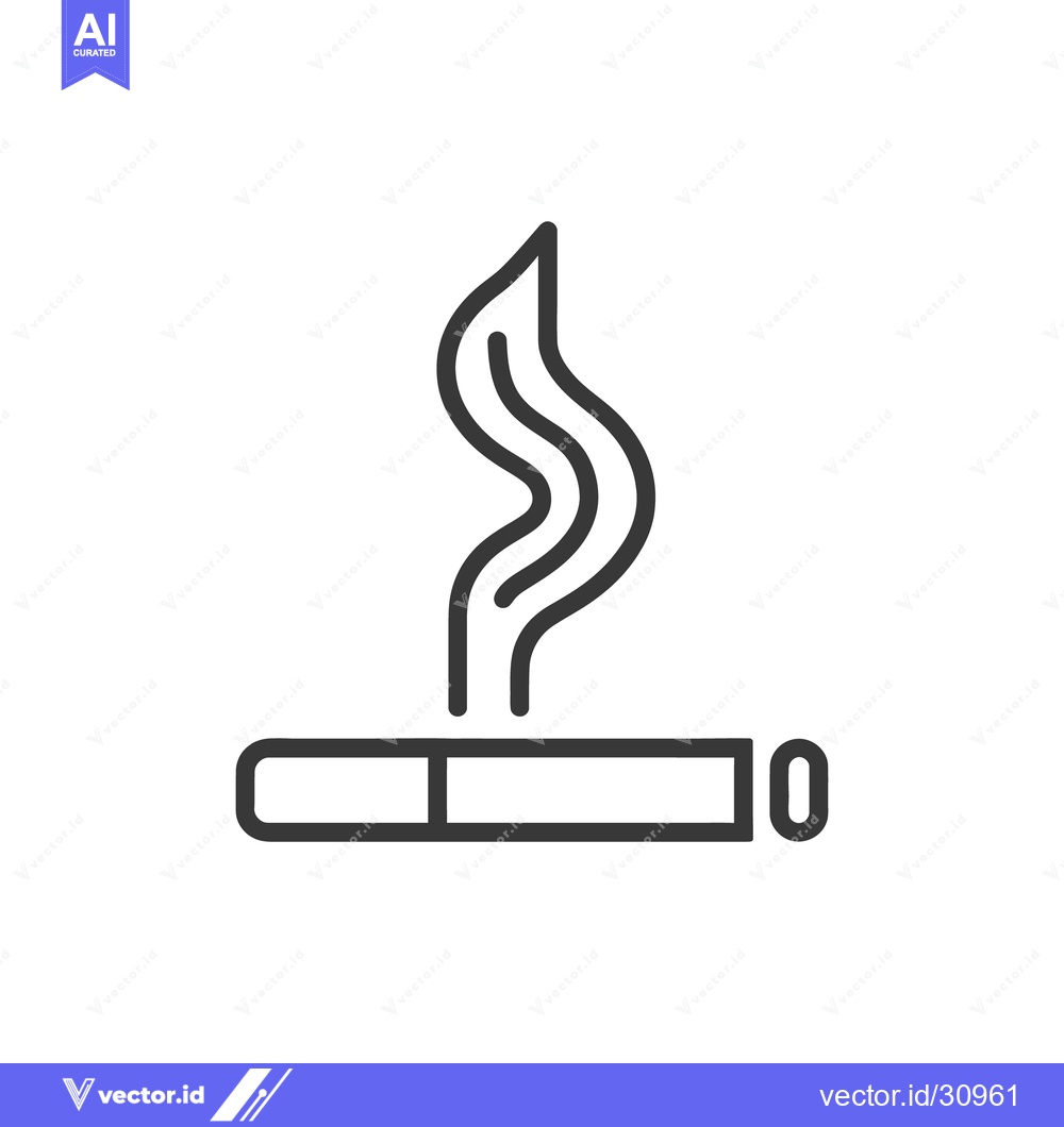 Premium Vector dari A burning cigarette with visible smoke rising into the air
