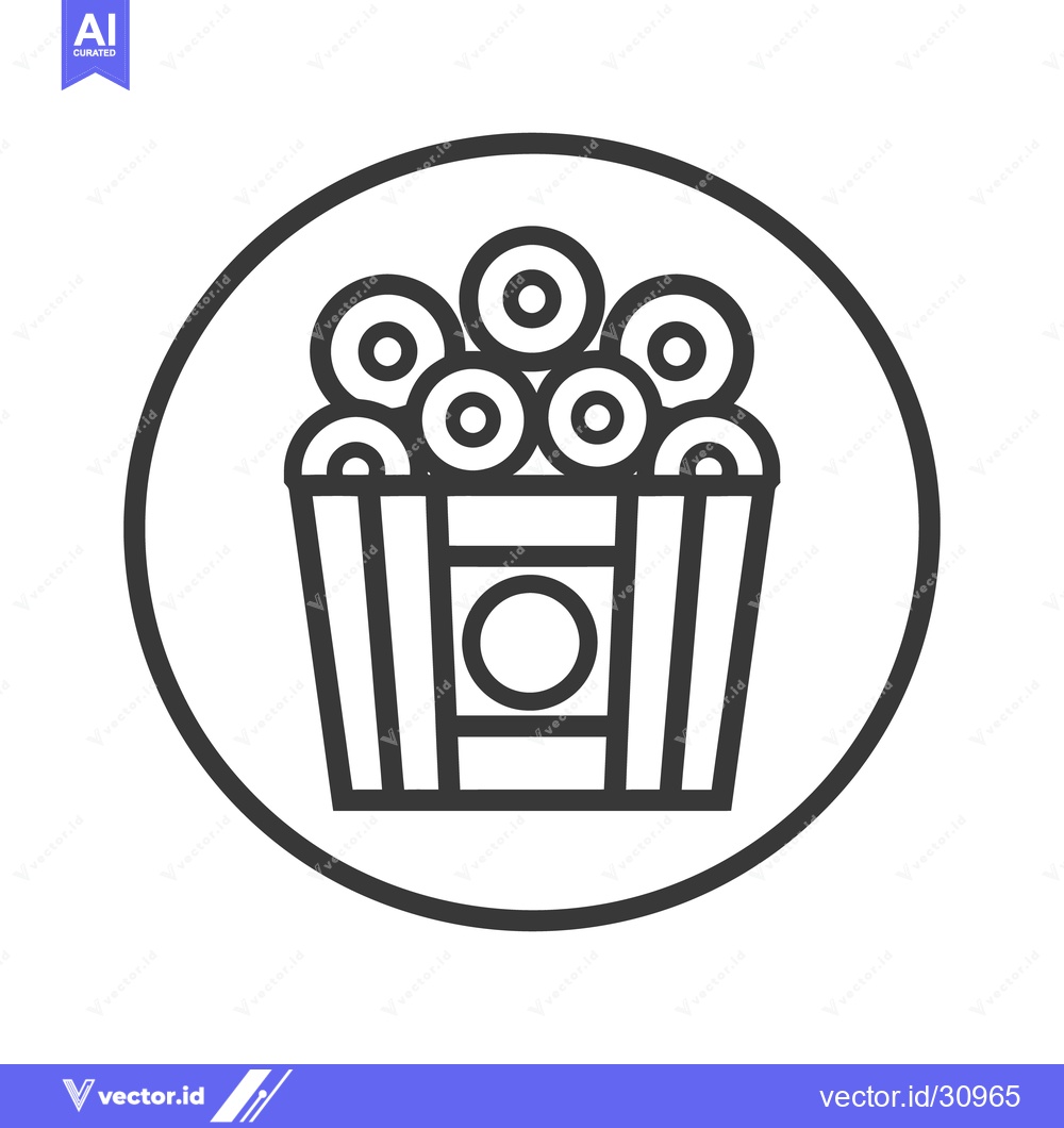 Premium Vector dari A bucket filled with circles displayed in a black line art design