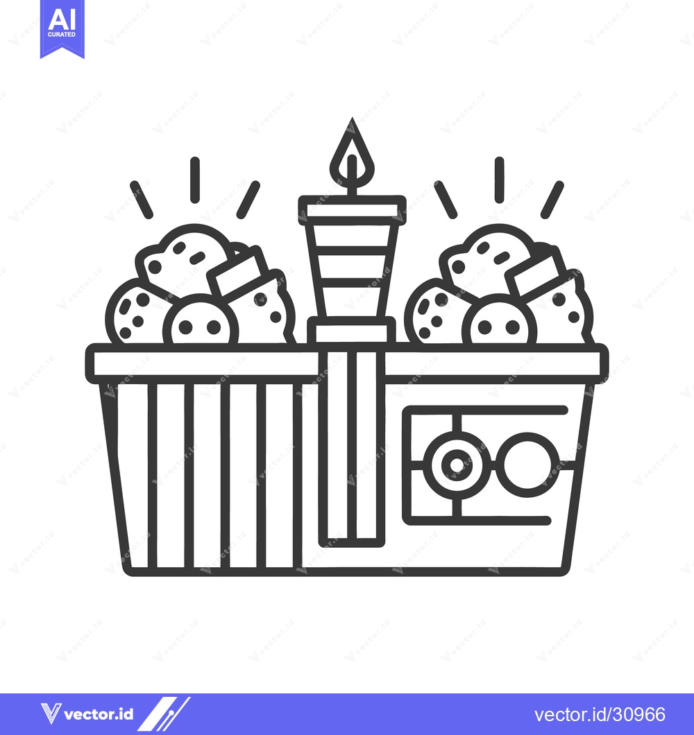Premium Vector dari A decorative container holding food and a small lit candle