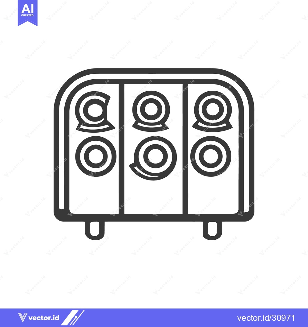 Premium Vector of A geometric line drawing of a six speaker audio system