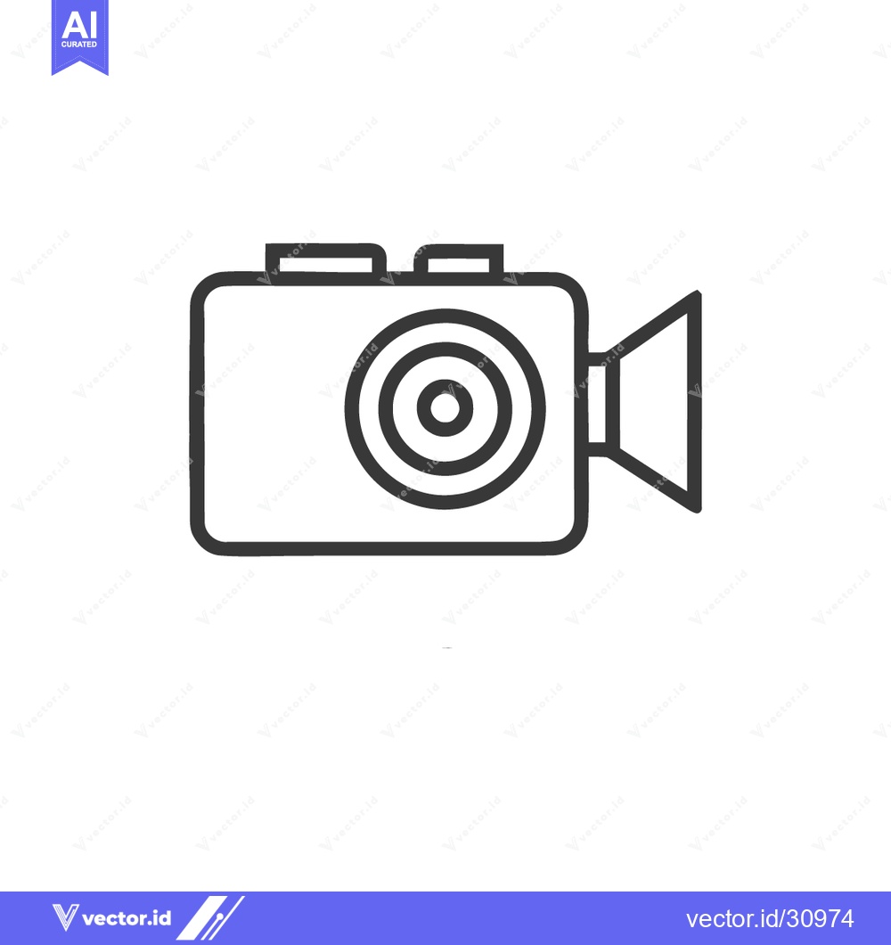 Premium Vector of Minimalist Camcorder Icon: Simple Line Art on White Background