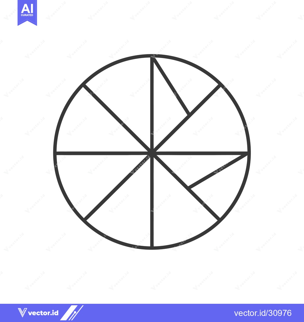 Premium Vector dari Circle divided into ten equal segments by lines converging at the cent