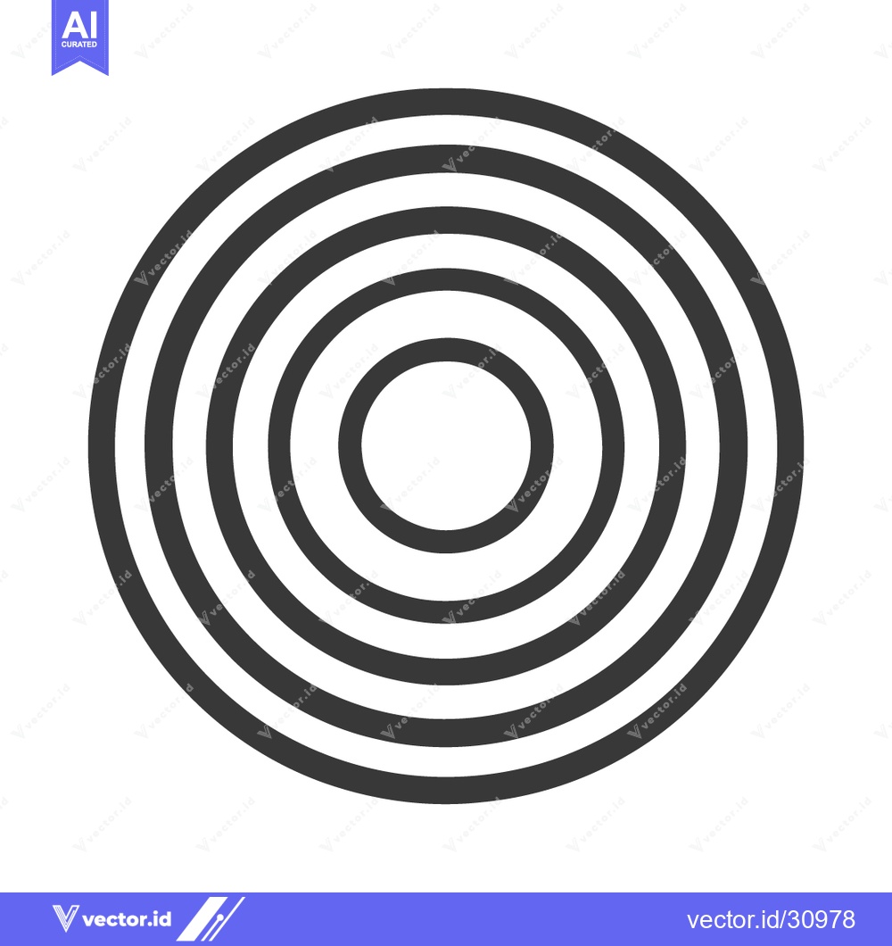Premium Vector dari Concentric Circles: Minimalist Black and White Geometric Design Elemen