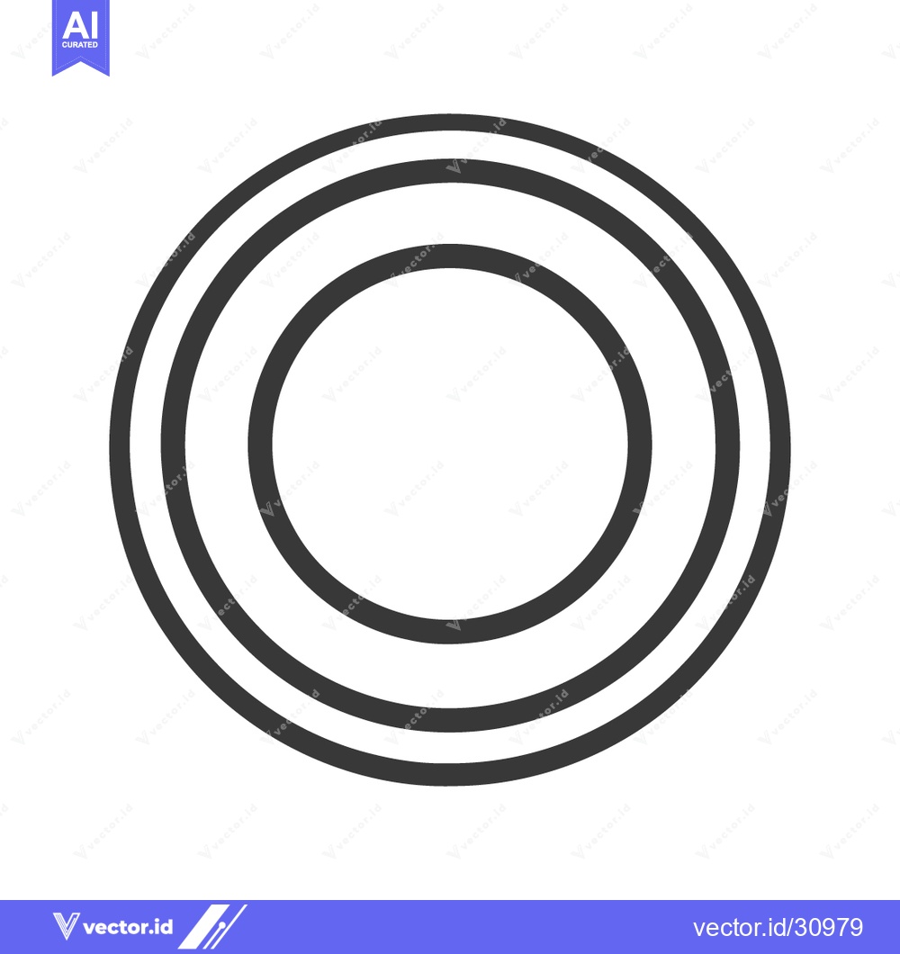 Premium Vector dari Concentric Circles: Minimalist Black Line Art on White Background, Geo