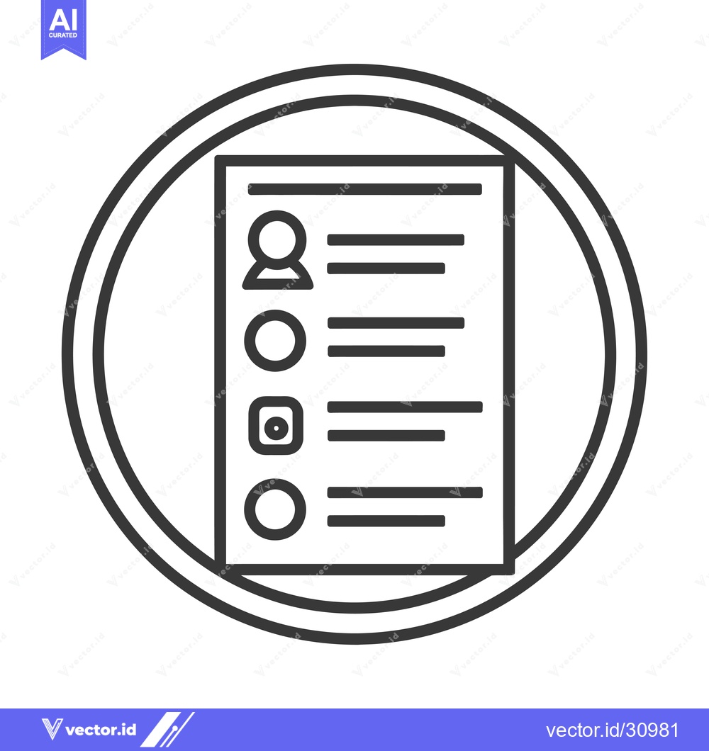 Premium Vector dari Circle Icon with Checklist and Profile Icon