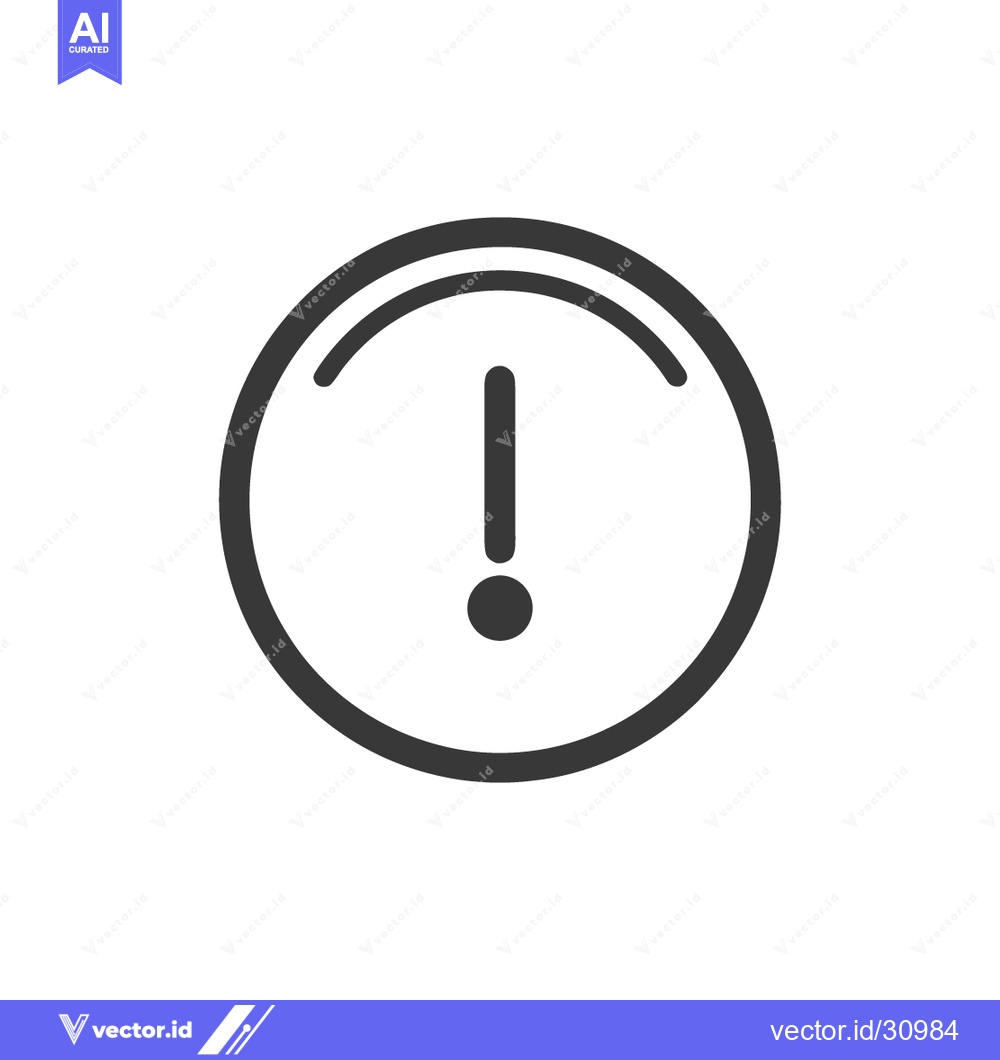 Premium Vector dari Alert Icon: Circular Warning Sign with Exclamation Mark, Minimalist De