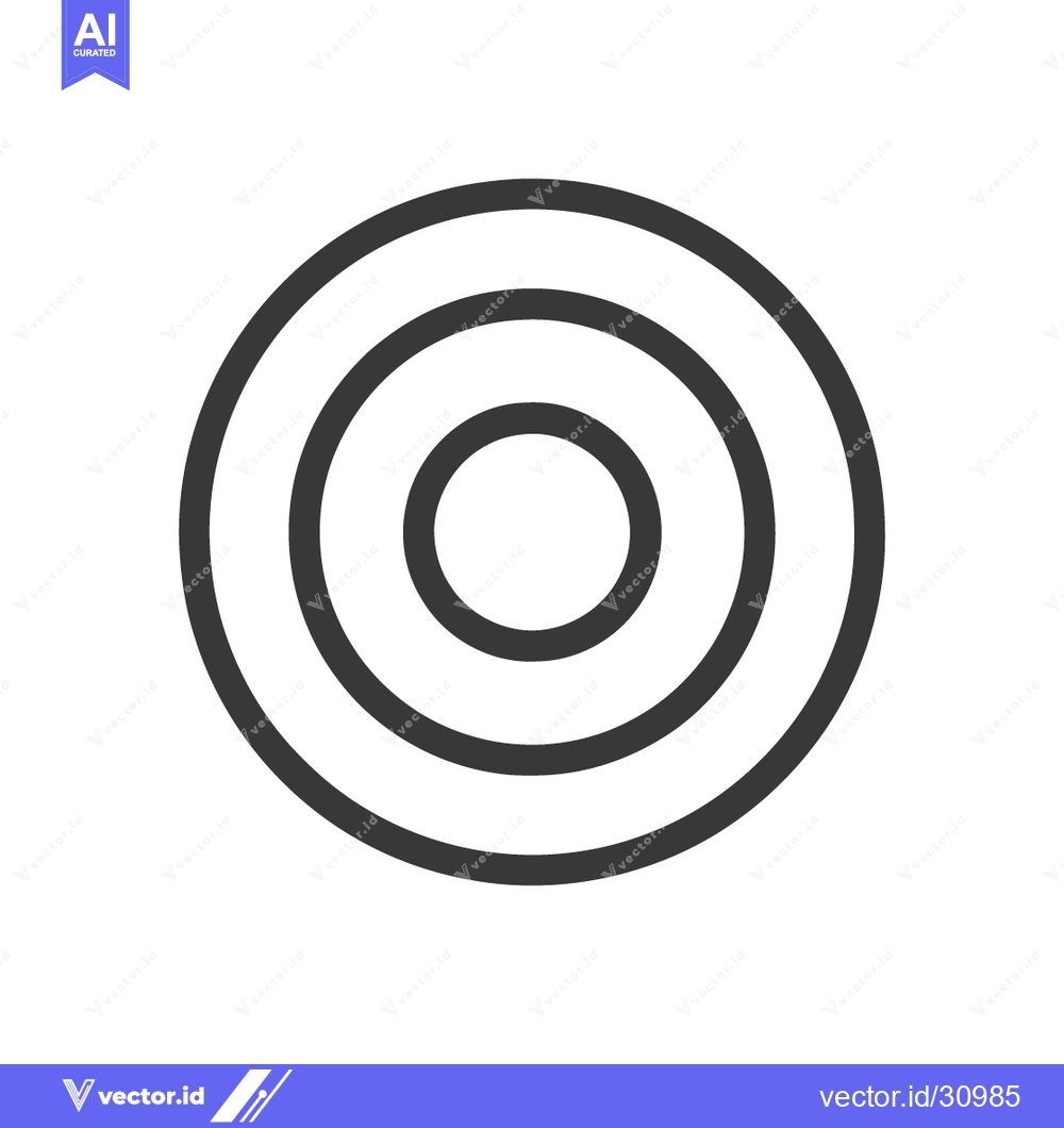 Premium Vector of Concentric Circles: Minimalist Black Line Art on White Background