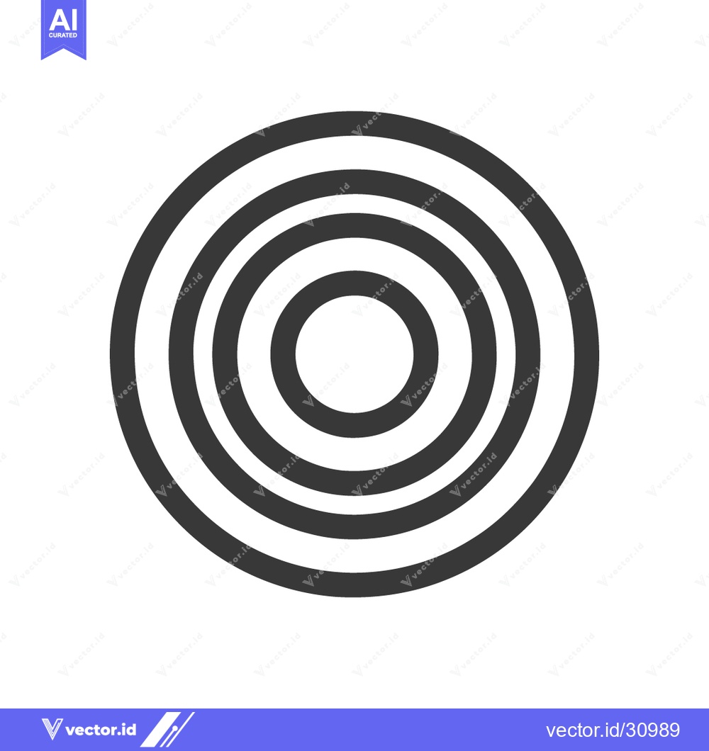 Premium Vector dari Concentric Circles: Minimalist Black and White Geometric Design on Whi