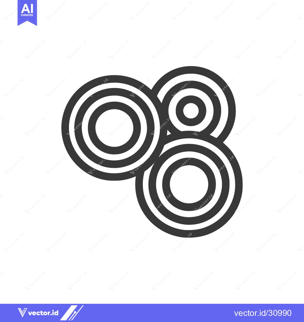 Premium Vector dari Concentric Circles Trio: Minimalist Design with Interlocking Geometric