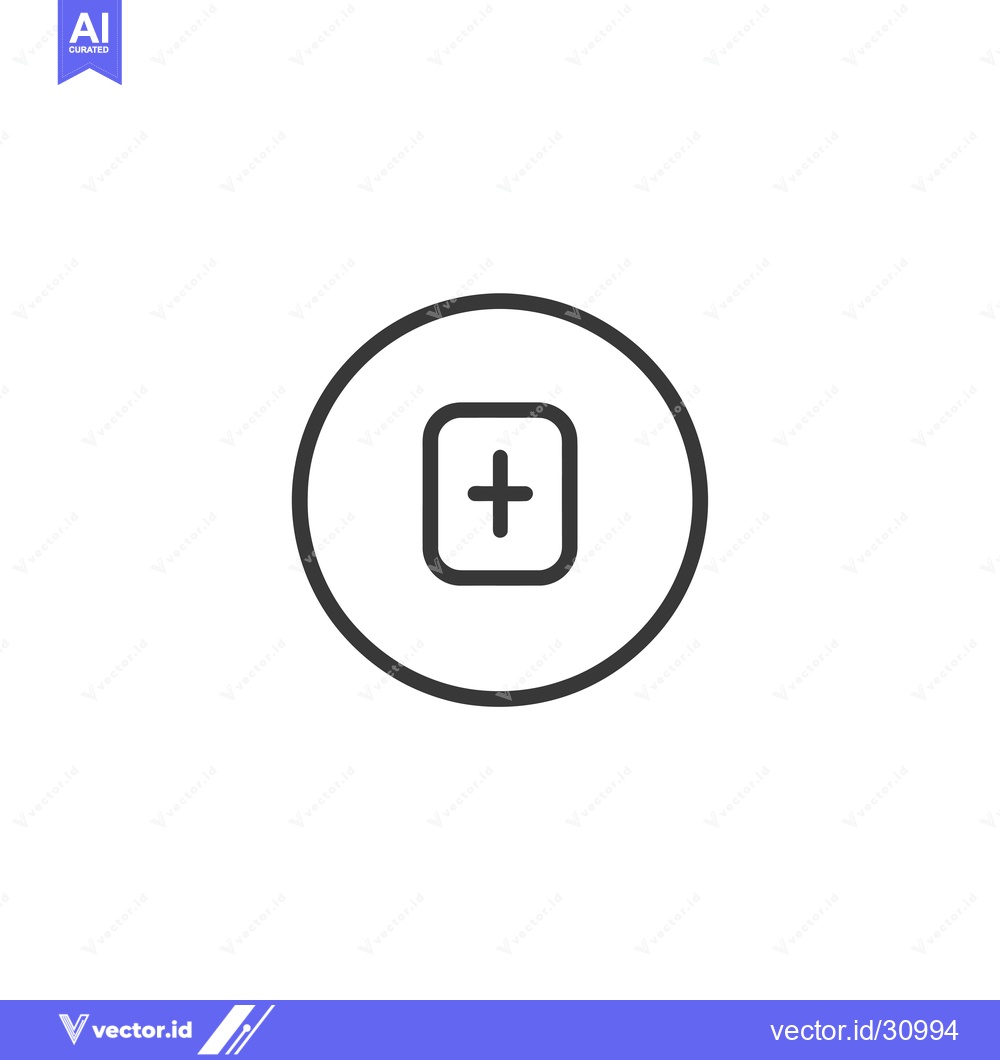 Premium Vector dari Circle with a Square Containing a Plus Sign