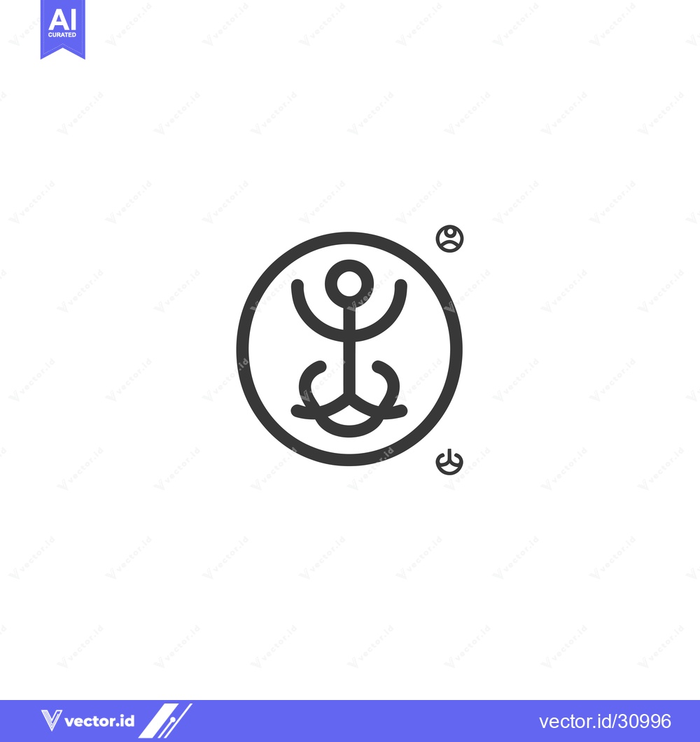 Premium Vector dari Circle with Stylized Human Figure and Two Smaller Circles