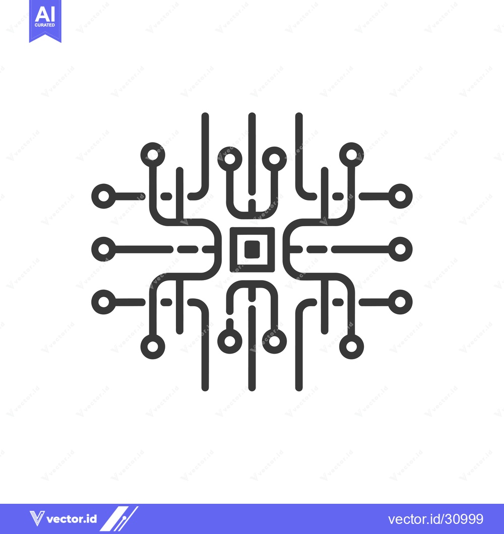 Premium Vector dari Circuit Board with Integrated Chip and Connections