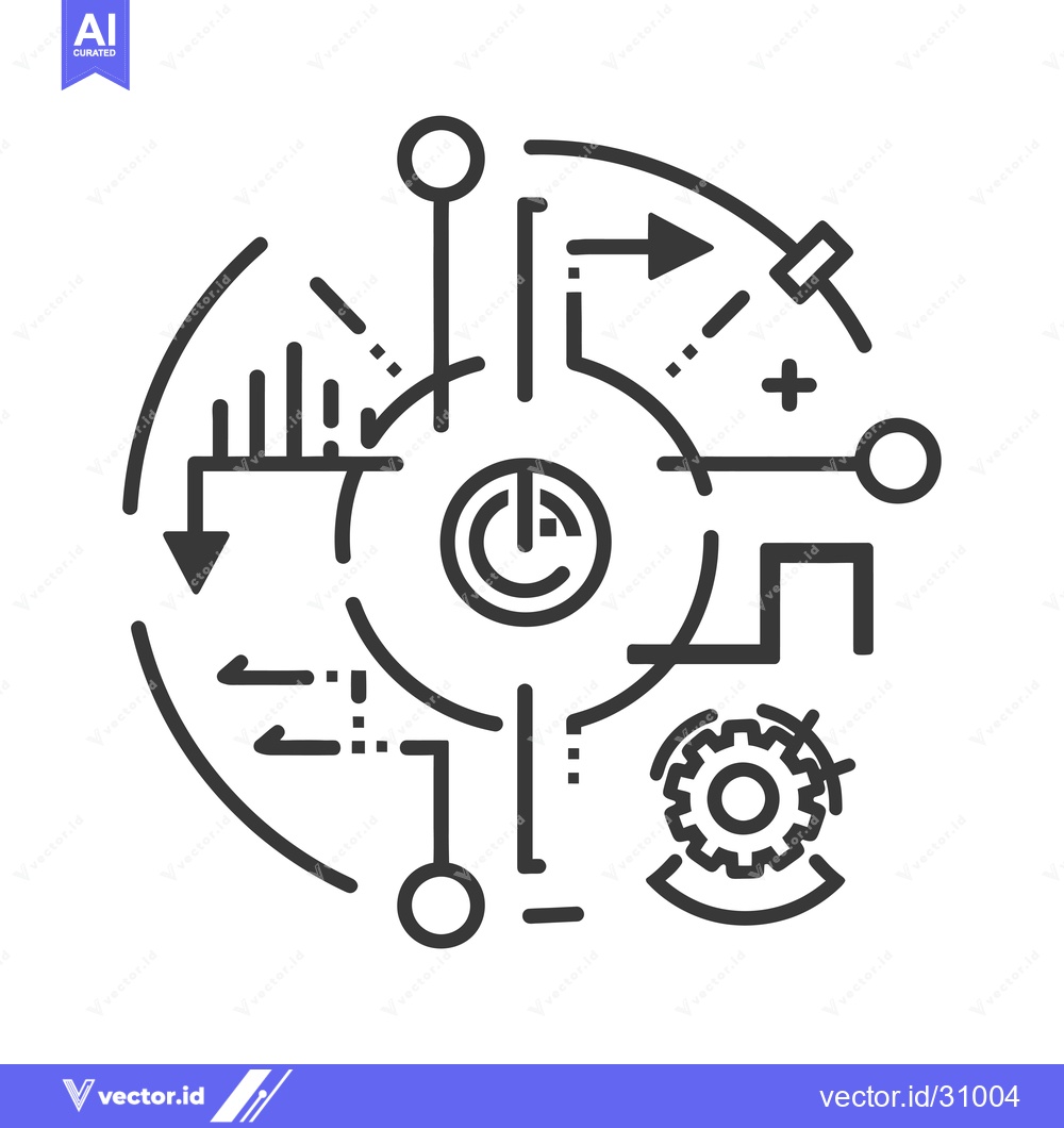 Premium Vector dari Circular Abstract Design with Geometric Shapes and Arrows