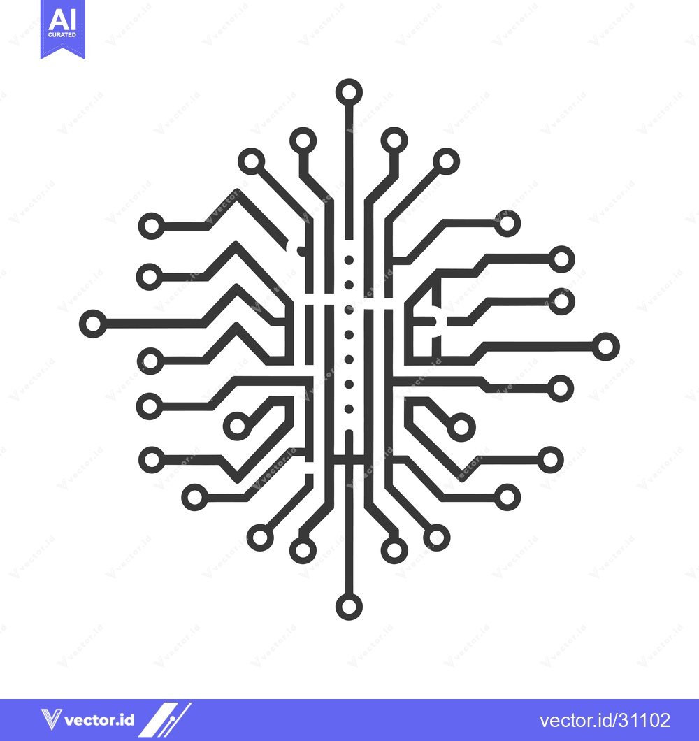 Premium Vector dari Circular Circuit Board with Multiple Connections