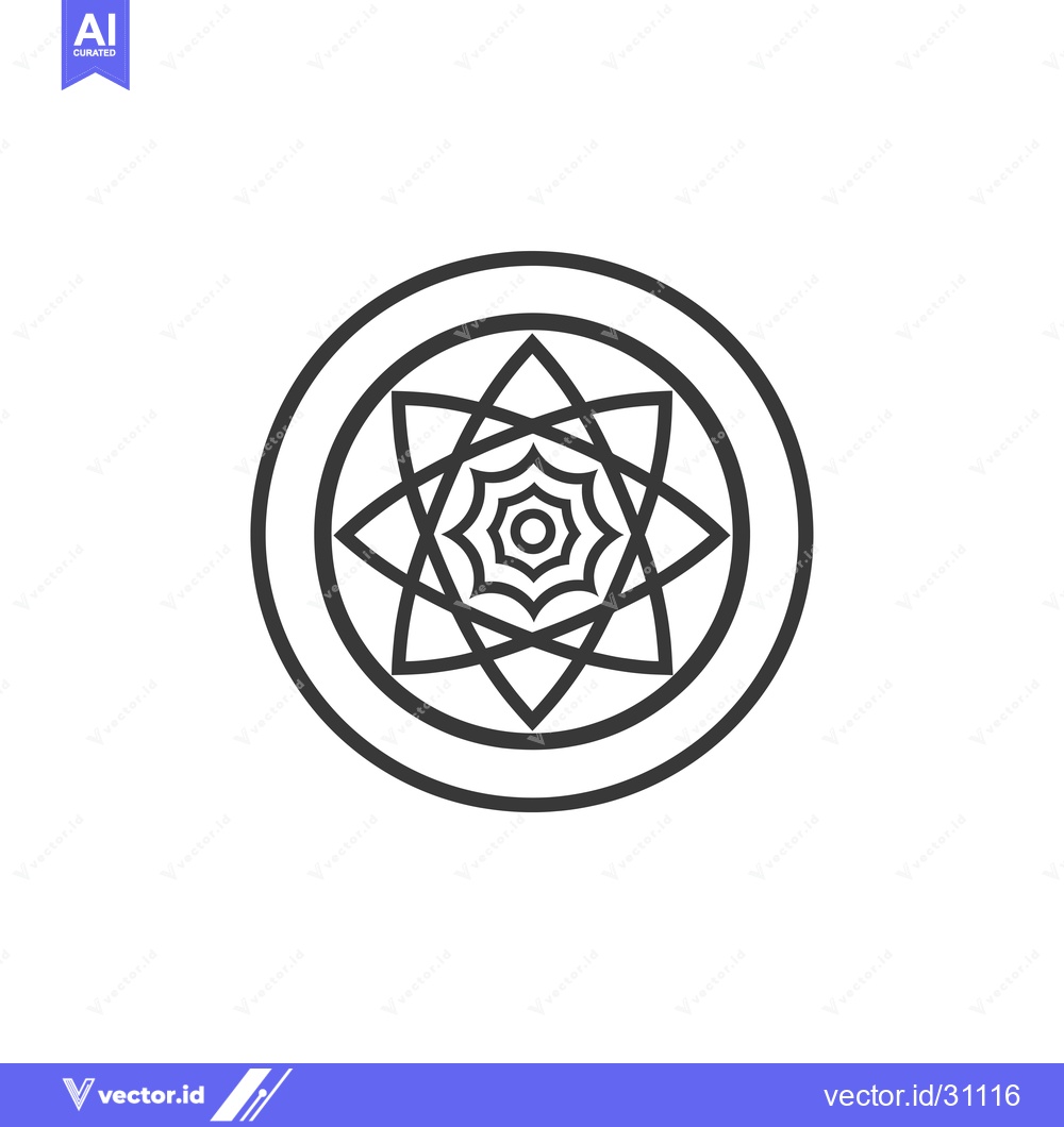 Premium Vector of Circular Design with a Six-Pointed Star and Concentric Rings
