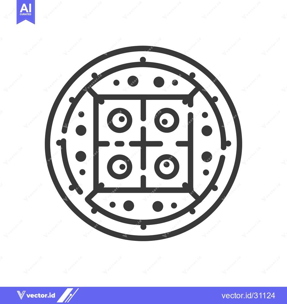 Premium Vector dari Circular Design with Four Circles and Dotted Border