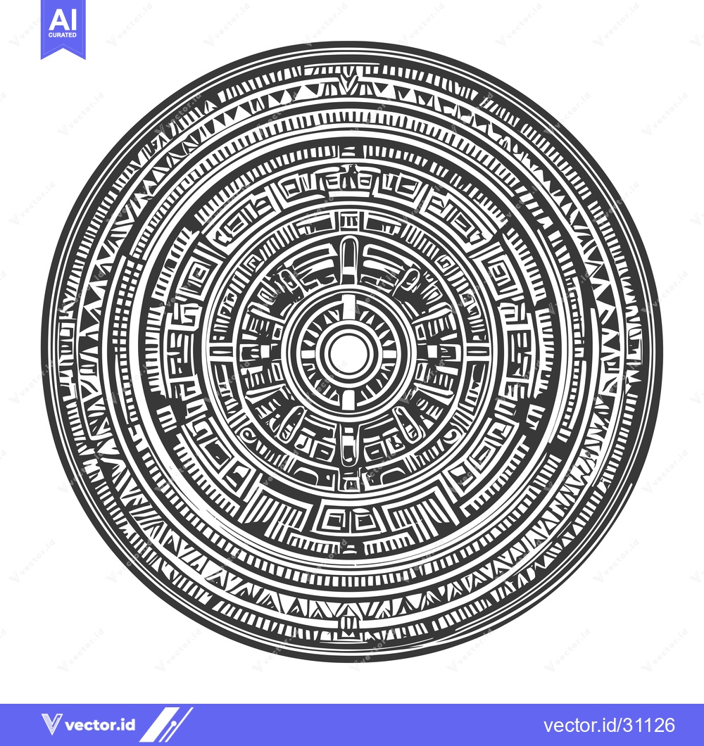 Premium Vector dari Circular Design with Geometric Patterns in Black and White