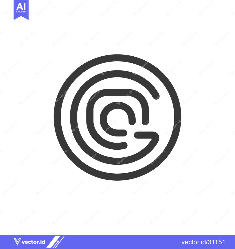 Premium Vector dari Circular Fingerprint Icon with Concentric Circles