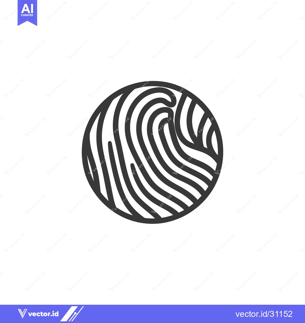 Premium Vector dari Circular Fingerprint Pattern with Curved Lines