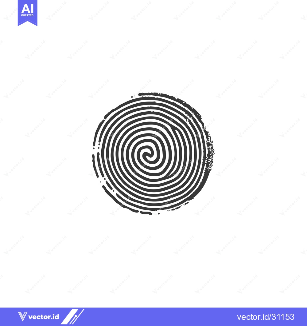 Premium Vector dari Circular Fingerprint with a Spiral Pattern
