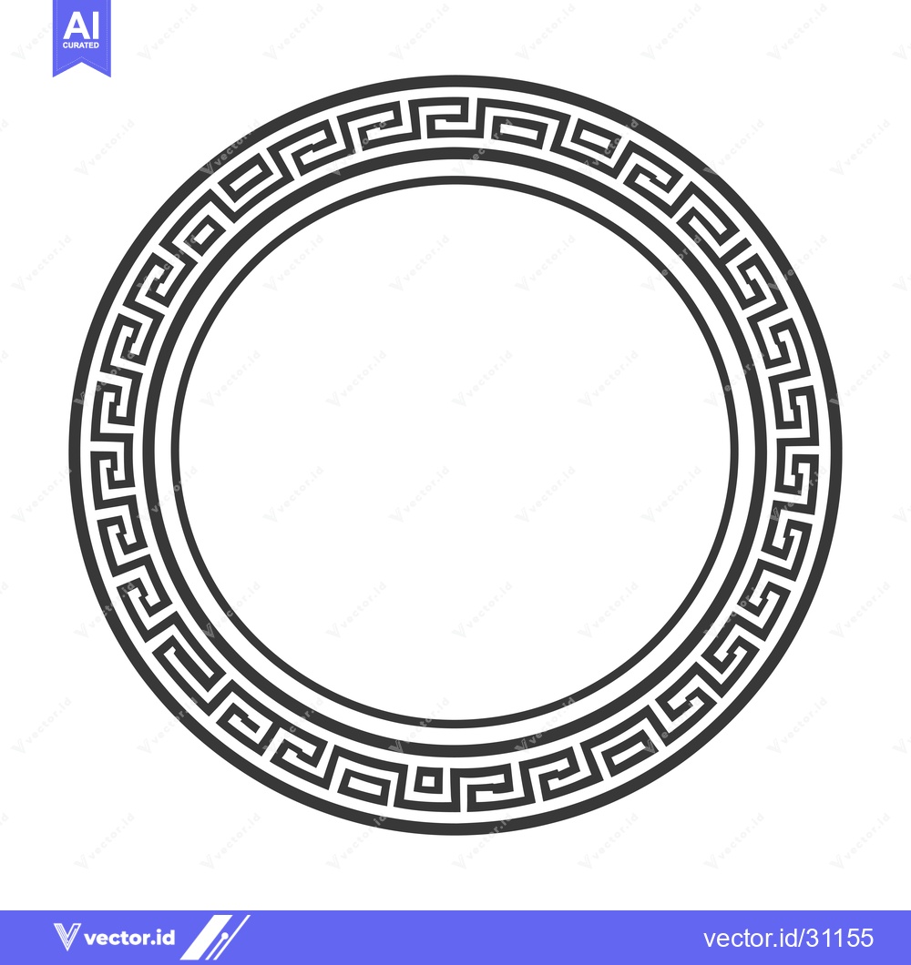 Premium Vector dari Circular Frame with Greek Key Pattern