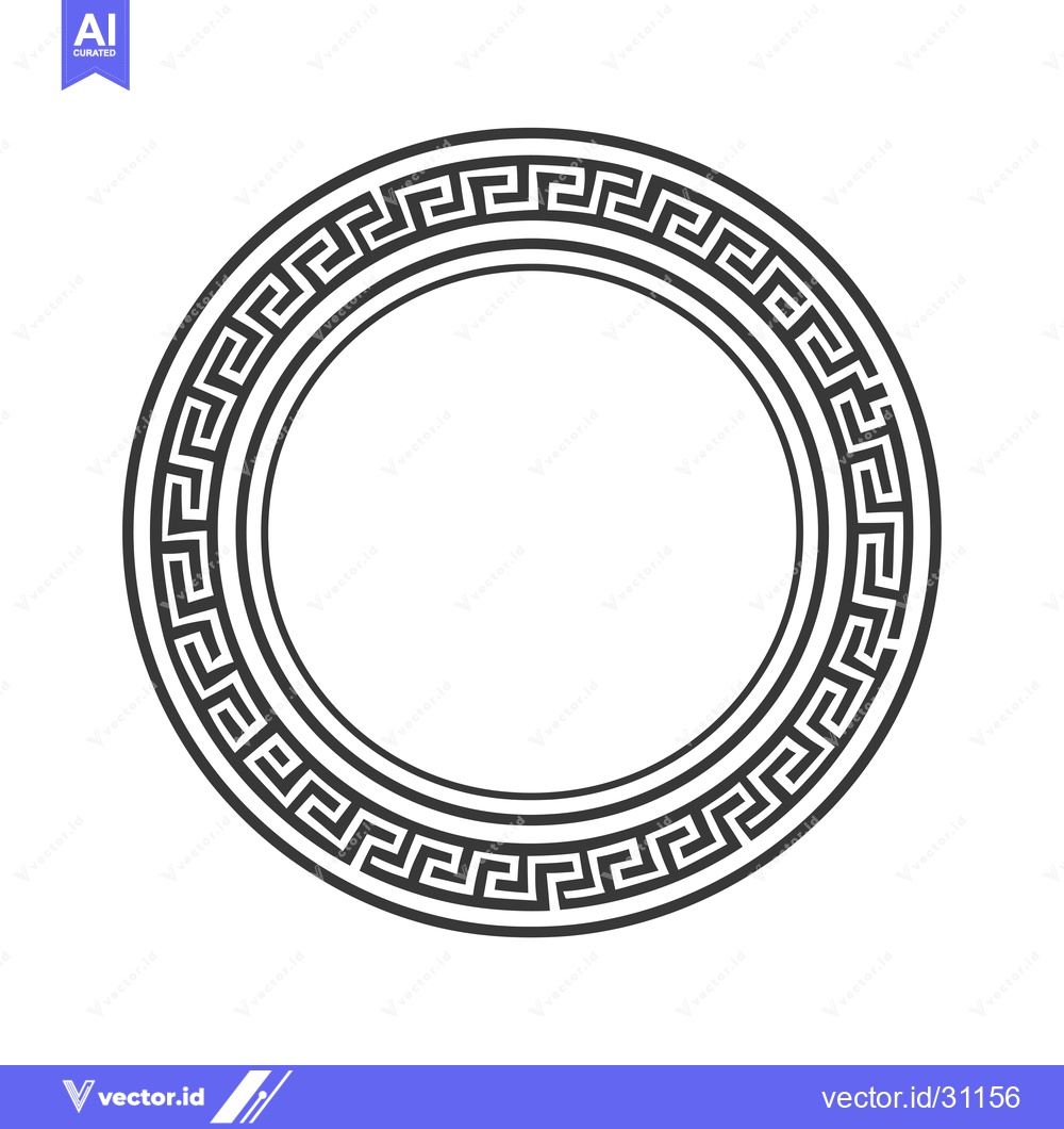 Premium Vector dari Circular Frame with Greek Key Pattern
