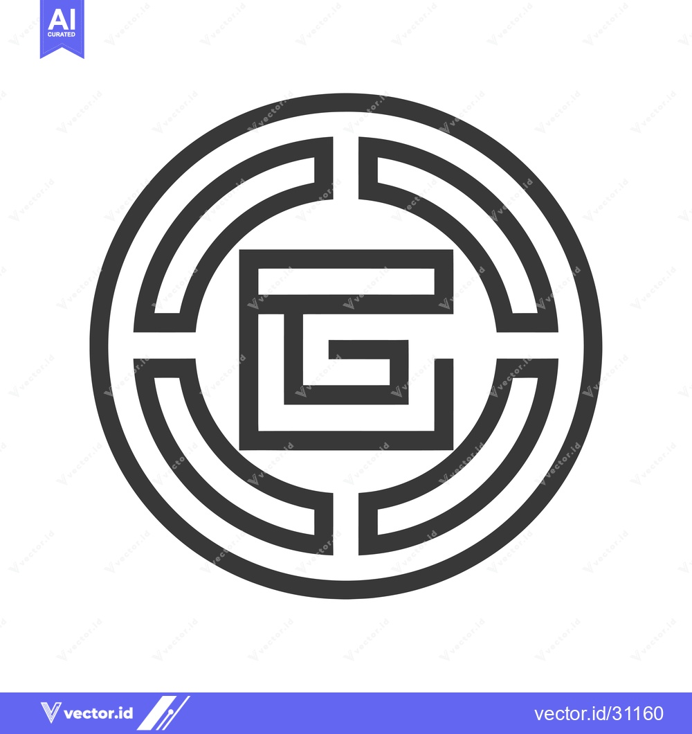 Premium Vector dari Circular Geometric Design with Inner Square and Letter G