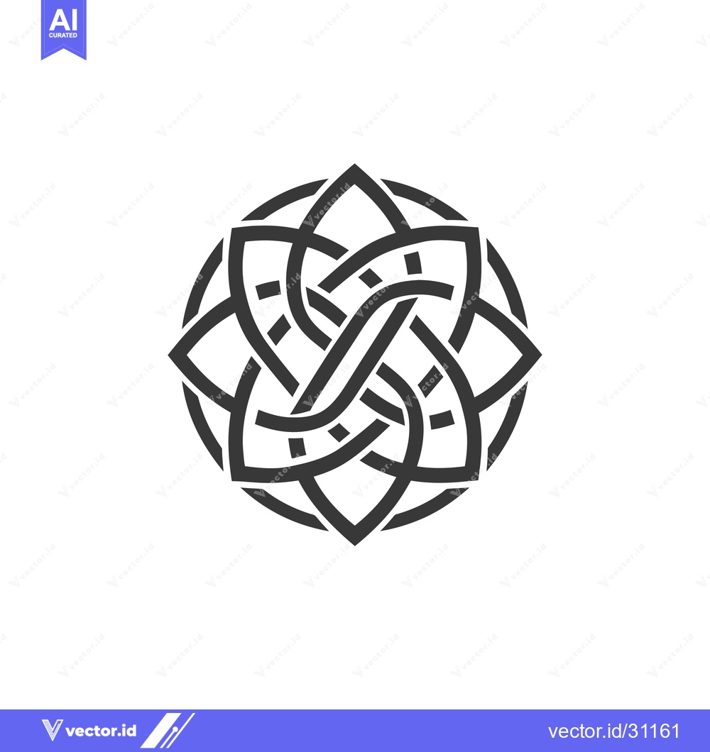 Premium Vector dari Circular Geometric Design with Interlocking Lines and Shapes