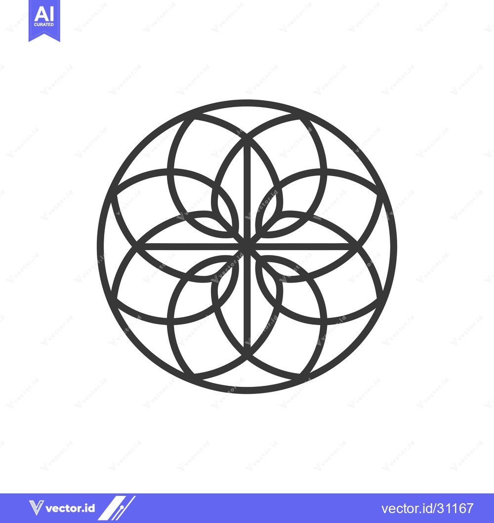 Premium Vector dari Circular Geometric Pattern with Intersecting Lines and Arcs