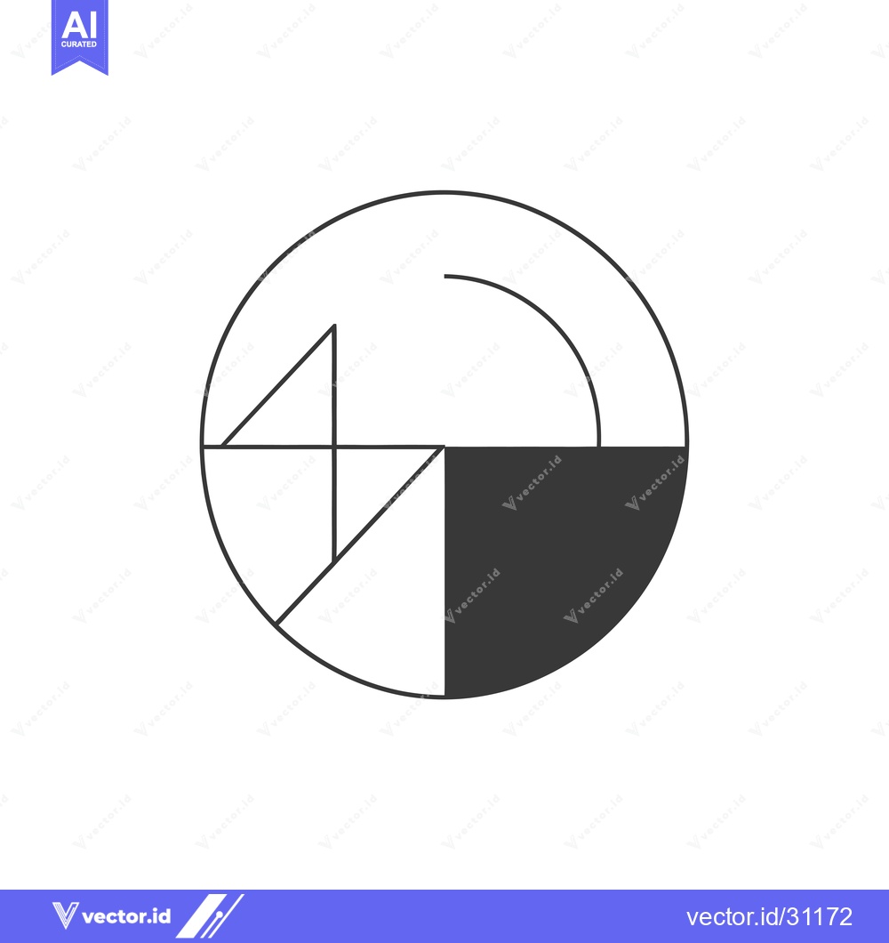 Premium Vector dari Circular Graphic with Geometric Shapes and a Black Sector