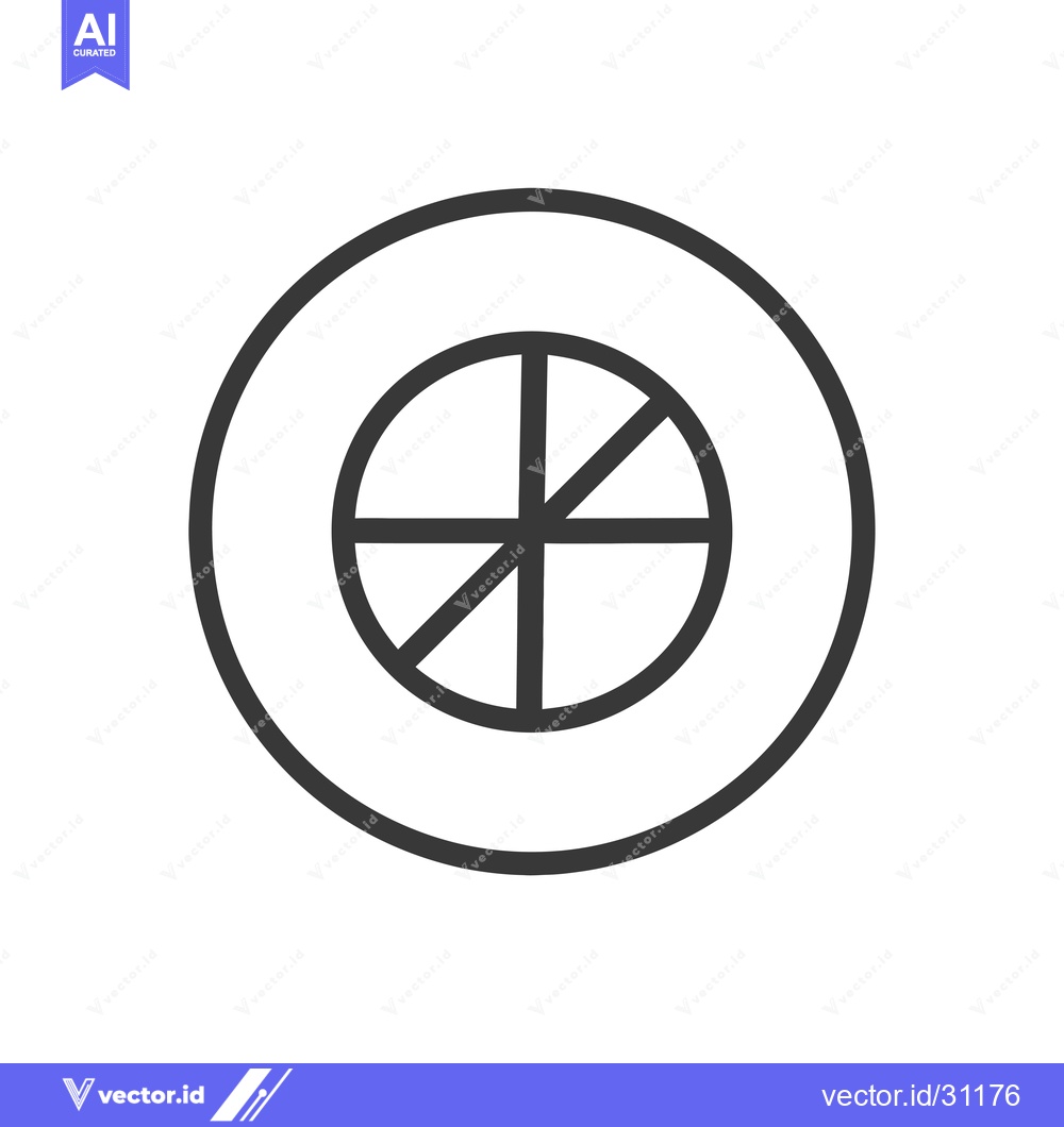 Premium Vector of Circular Graphic with Radial Lines and a Centered Slash