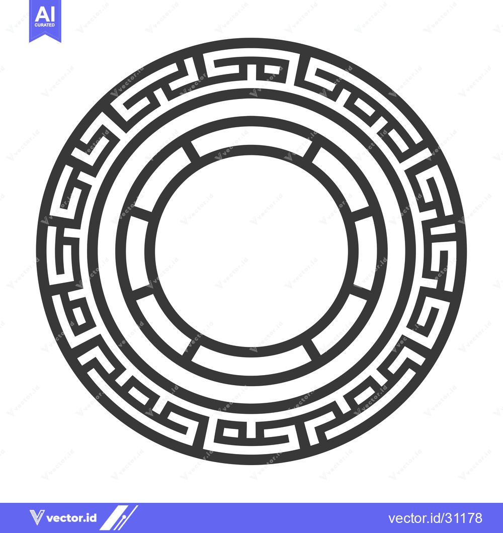 Premium Vector dari Circular Greek Key Pattern with Multiple Bands