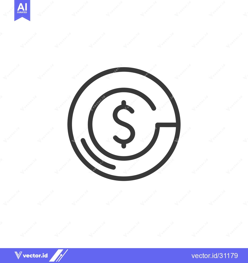 Premium Vector dari Circular Icon Depicting a Dollar Sign within a Circle