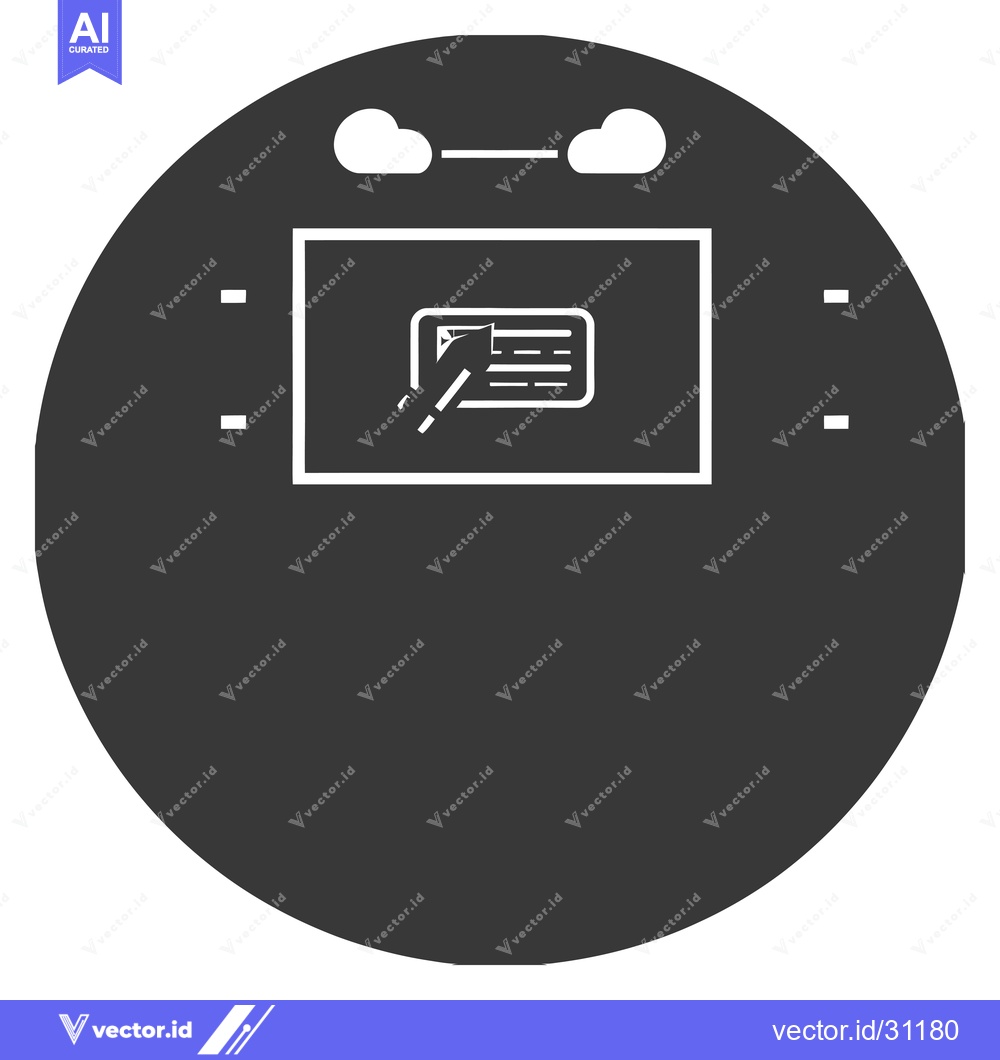 Premium Vector of Circular Icon Depicting a Form and Pen