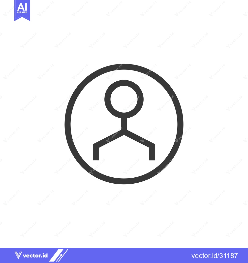 Premium Vector dari Circular icon depicting a stick figure with a circle for a head
