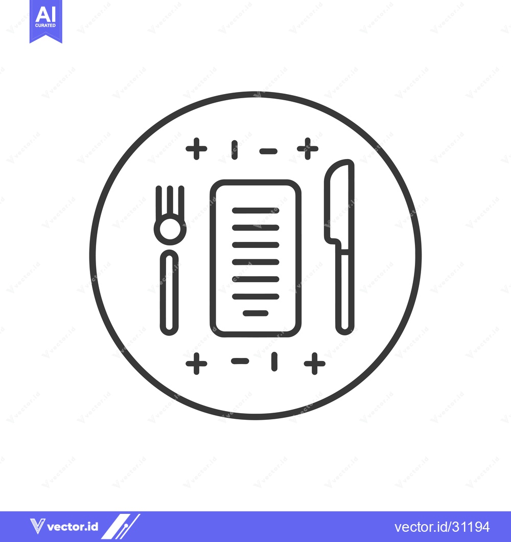 Premium Vector dari Circular Icon with Fork, Knife, and Menu