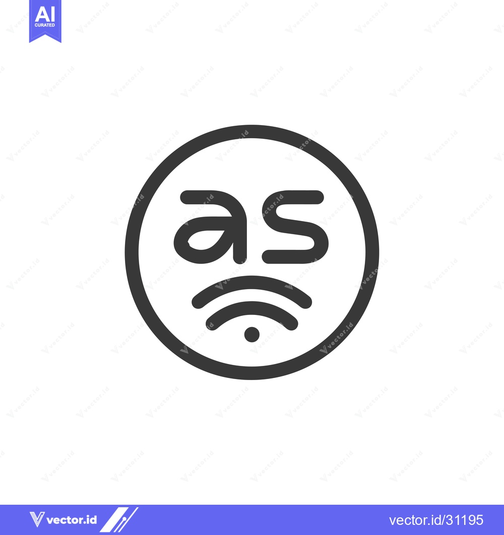 Premium Vector of Circular Icon with Letters AS and a Wifi Symbol