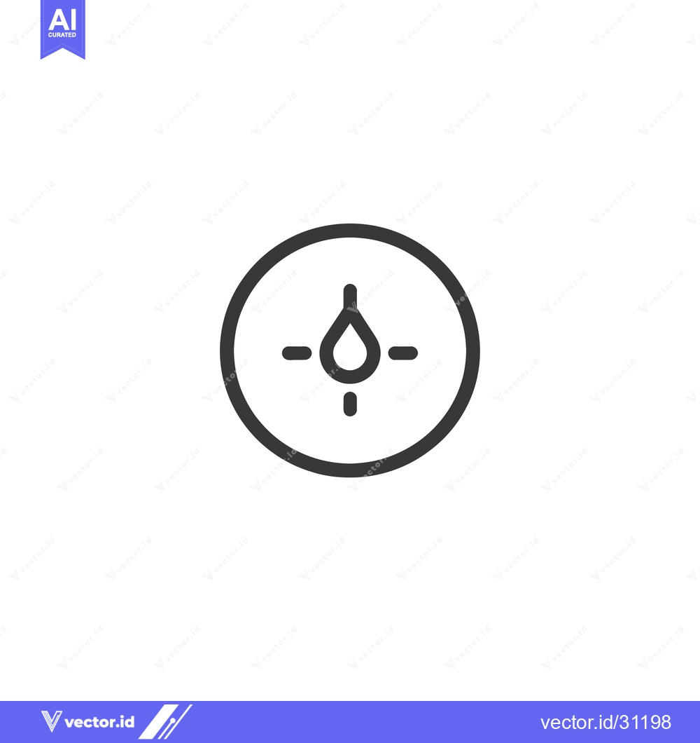 Premium Vector dari Circular Icon with Teardrop and Horizontal Lines