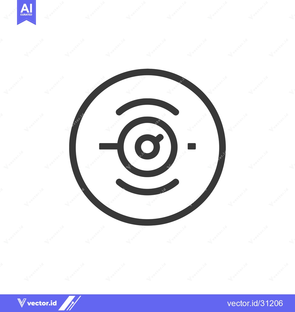Premium Vector dari Circular Line Icon with an Inner Circle and Two Arcs